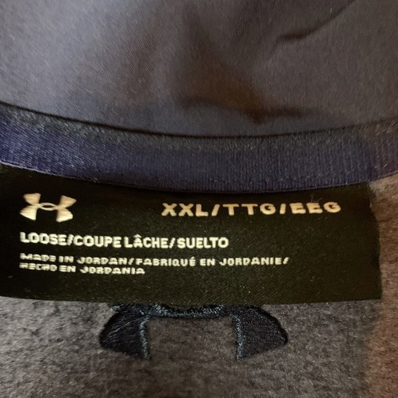 Under Armour Sweatshirt Men's 2XL Blue Polyester Snap Henley Fleece-Lined 6642 - Picture 3 of 9